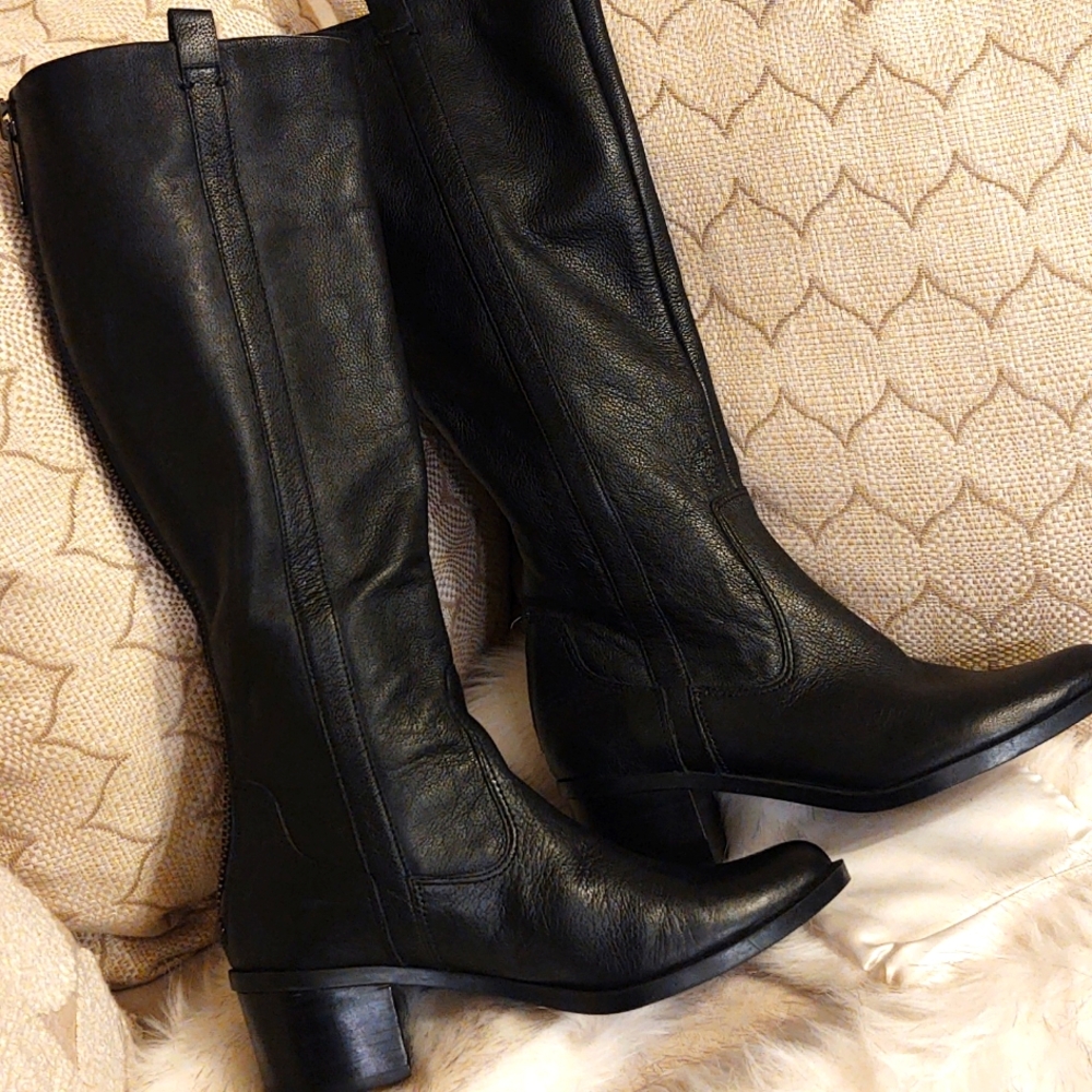 Calvin Klein leather knee boots